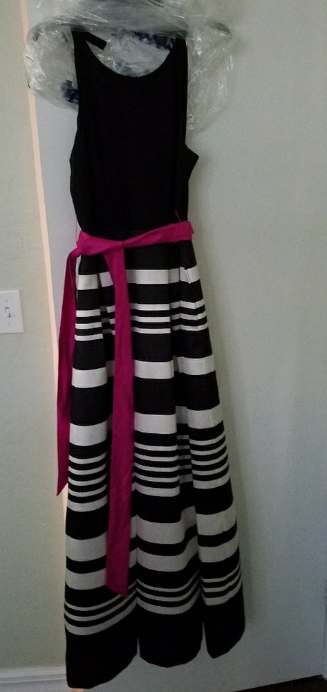 Eliza J black and white ballgown